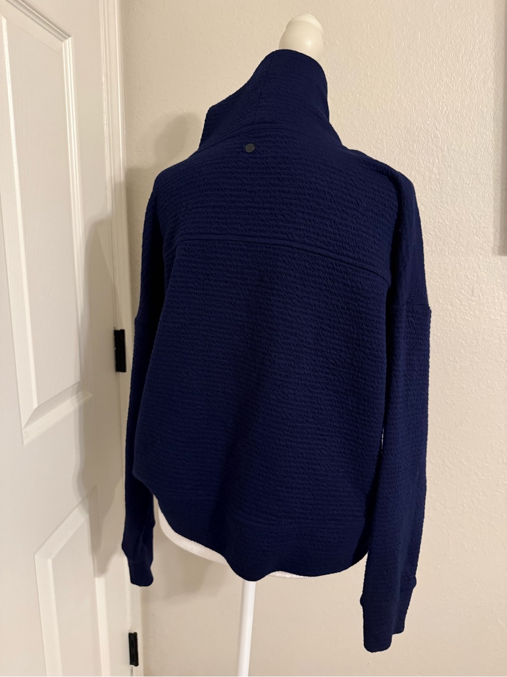 CALIA by Carrie Underwood Deep Navy Ribbed Cowl Sweater - Picture 4 of 7